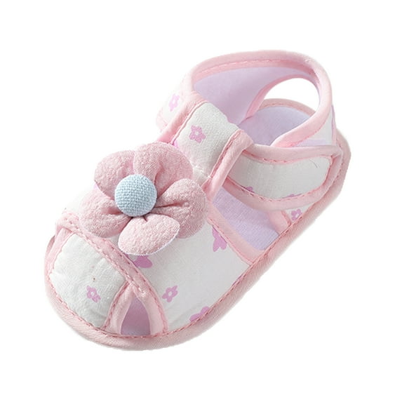 Povozer Infant Sandals Girls Baby Girl Shoes Baby Girls Summer Leather Sandals with Rubber Soles(Infant/Toddler) for 12,Pink