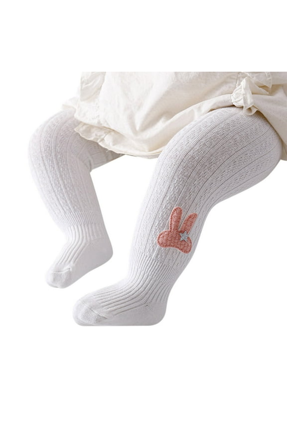 Infant Soft Tights Toddler Seamless Leggings Tights for Baby Girls Winter Knit Warm Newborn Pants Stockings(White,0-6 Months)