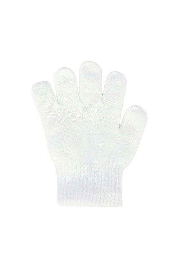 Kid's Winter Gloves Thick Warm Knitted Gloves Cold Weather Glove(White,One Size)