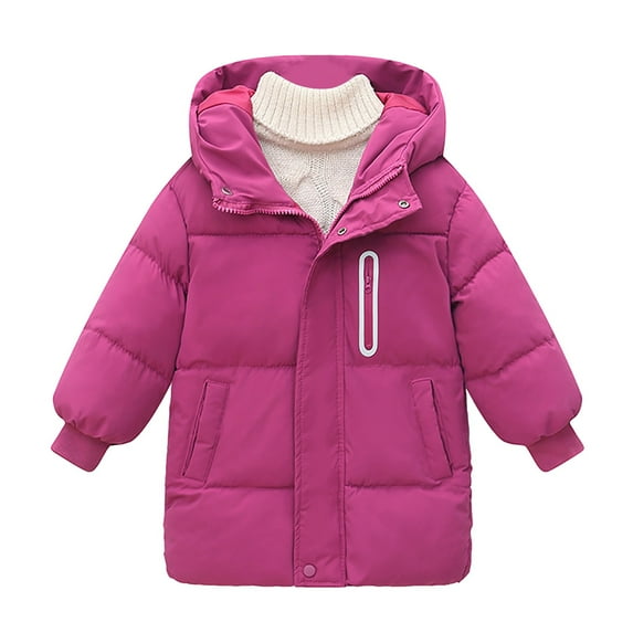 Povozer Kids Boy Girl Puffer Jacket Coat Hood Lightweight Warm Winter Outwear(Hot Pink,2-3Y)