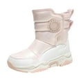 thumbnail image 1 of Povozer Kids Boys Girls Snow Boots Warm Anti-Slip Outdoor Winter Shoes(Light Pink,5), 1 of 6