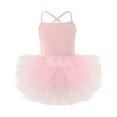 thumbnail image 1 of Povozer Kids Girls Ruffle Sleeve Ballet Dance Dress Dancewear Gymnastics Outfit(Pink,3-4Y), 1 of 2