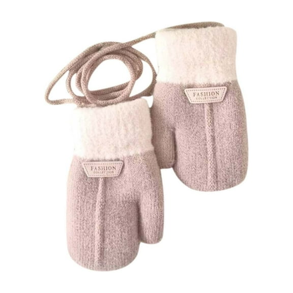 Povozer Kids Gloves Winter Boys Girls Gloves Warm Touchscreen Water Repellent Anti-Slip with Reflective Stripe for Children Teen(Pink,S)