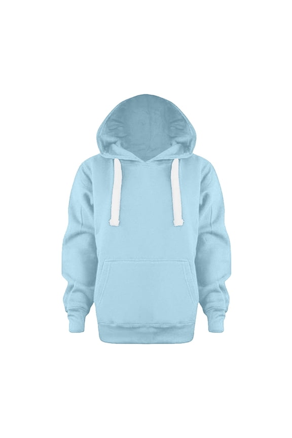 Kids Hoodie, Boys Girls Fleece Hooded Sweatshirt Lightweight Casual Jacket Plain Pullover Sweater Tops(Light Blue,11-12 Years)