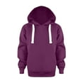 thumbnail image 1 of Povozer Kids Hoodie, Boys Girls Fleece Hooded Sweatshirt Lightweight Casual Jacket Plain Pullover Sweater Tops(Purple,9-10 Years), 1 of 6