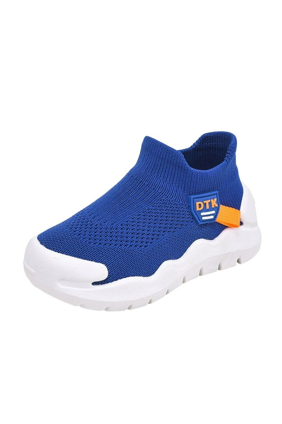 Kids Shoes Wide Toe Box Boys Slip on Shoes for Kids Girls Sock Shoes(Blue,2-2.5 Years)