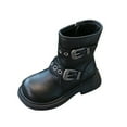 thumbnail image 1 of Povozer Kids Snow Boots Boys Girls Toddler Winter Shoes Cold Weather(Black,5.5-6Y), 1 of 6