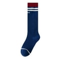 thumbnail image 1 of Povozer Kids Soccer Socks Toddler Soccer Socks Girls Boys Soccer Socks Kids Tube Socks with Stripes Toddler Knee High Socks(Navy,3-5 Years), 1 of 5