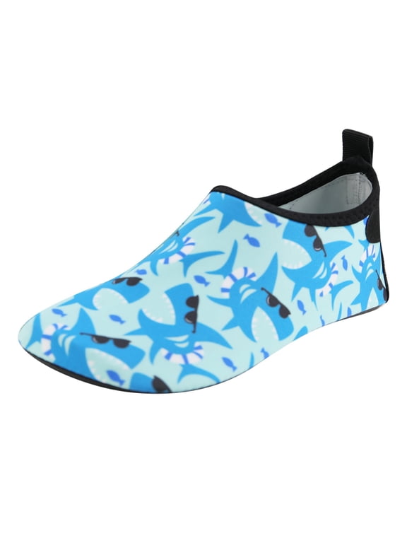 Kids Swim Water Shoes Quick Dry Non-Slip Water Skin Barefoot Sports Shoes for Boys Girls Toddler(Blue,6 Toddler)