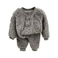 thumbnail image 1 of Povozer Kids Toddler Girls Boys Soft Comfy Modal Tencel Sleepwear Pajamas 2pcs Set(Gray,5-6 Years), 1 of 3
