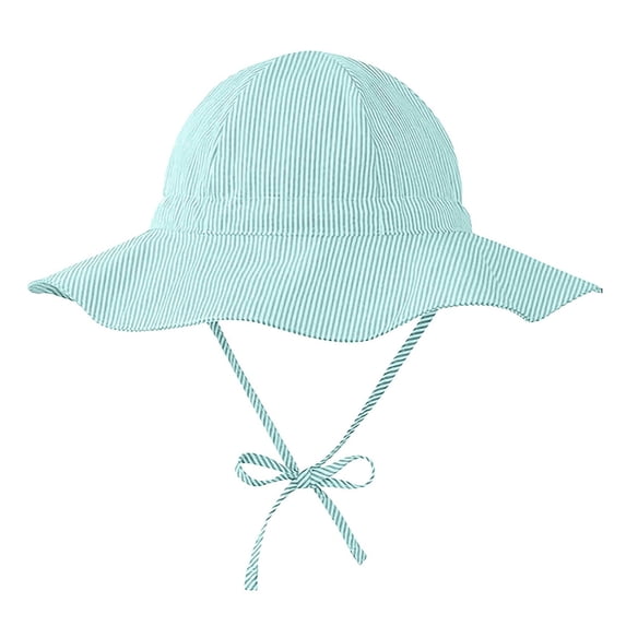 Povozer Kids UPF 50+ Sun Hat, Lightweight Mesh Panel Bucket Cap with Adjustable Chin Strap for Beach & Outdoor,Size 6-12 Months,Green