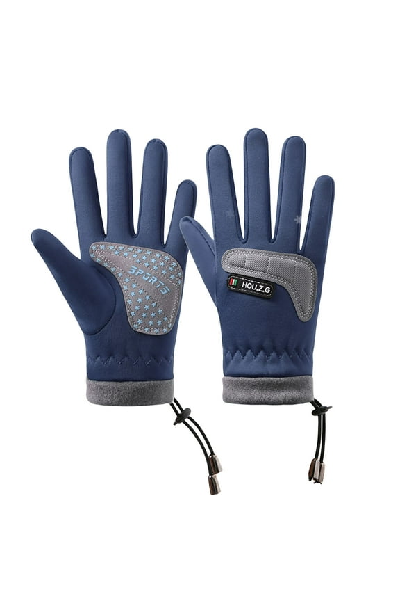 Kids Winter Gloves Warm Fleece Anti-Slip for Boys Girls Teen(BU1,L)