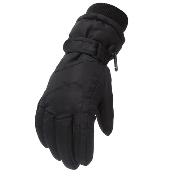 Povozer Kids Cold Weather Windproof and Waterproof Snow and Ski Gloves(Black,M)