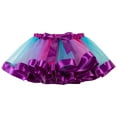 thumbnail image 1 of Povozer Layered Ballet Tulle Rainbow Tutu Skirt for Little Girls Dress up(Purple,9-11T), 1 of 3