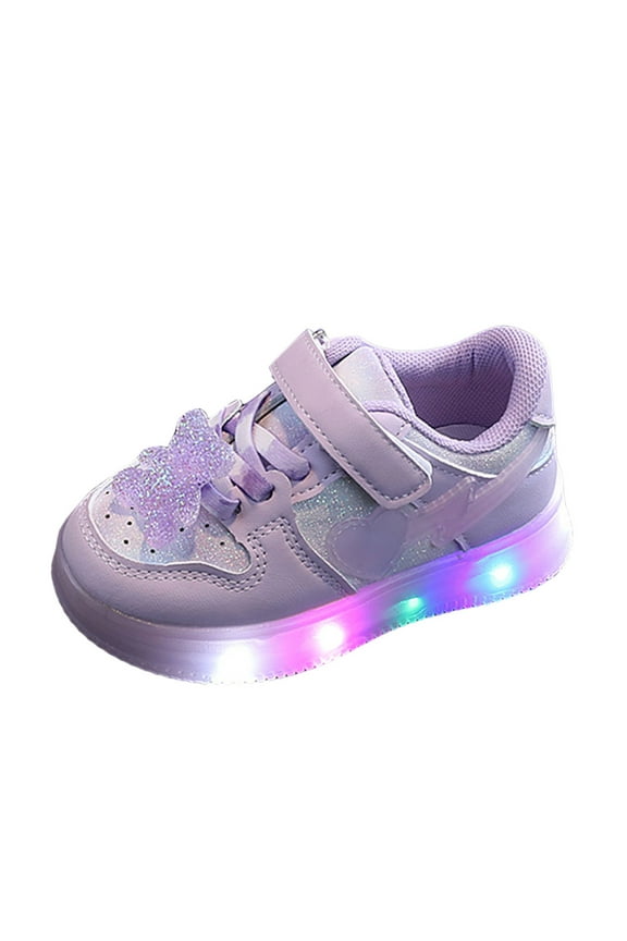 Light up Shoes for Girls, Toddler Kids Cute Fashion Led Sneakers(Purple,2-2.5 Years)