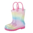 thumbnail image 1 of Povozer Little Big Kids Rain Boots Boys Girls Solid Color Rain Boots(Light Pink,10.5 Little Kid), 1 of 4