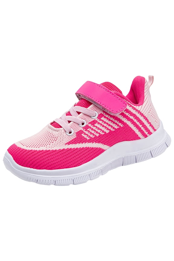 Girls Boys Kids Lightwight Breathable Athletic Sport Sneakers(Hot Pink,5-6 Years)
