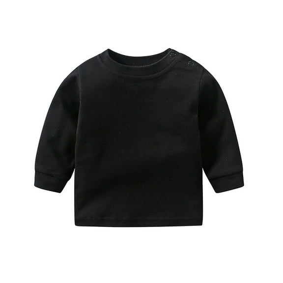 Povozer Long Sleeve Sweatshirt Boys Girls Soft Durable Boy's Girl's Clothes Black 0-3 Months