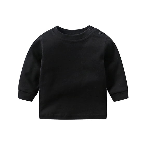 Povozer Long Sleeve Sweatshirt Boys Girls Soft Durable Boy's Girl's Clothes Black 3-6 Months