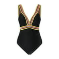 thumbnail image 1 of Povozer Maternity One Piece Swimwear Front Cross Pregnancy Swimsuit Bathing Suit Maternity Bikini (Black, XL), 1 of 6