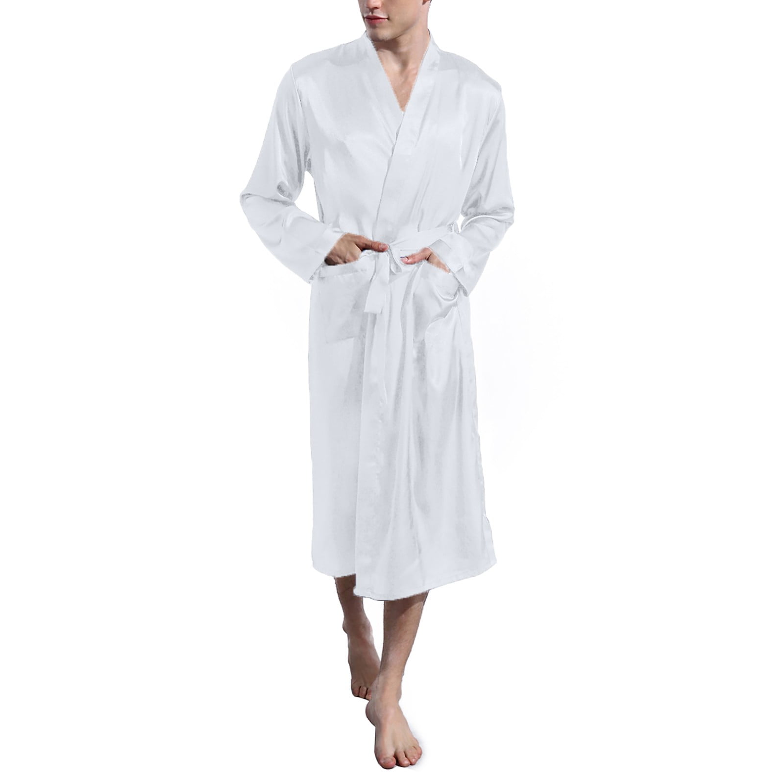 Povozer Mens Robe, Cotton Terry Cloth Bathrobe, Soft Bath Robe for Men(Light Gray,S) - Walmart.com