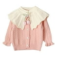thumbnail image 1 of Povozer Newborn Baby Boys Girls Knit Cardigan Sweater, Infant Button-Down Cotton Sweater, Unisex Baby Clothes(Pink,3-4 Years), 1 of 5