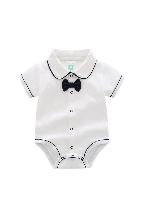 Newborn Baby Clothes Toddler Girl Rompers Baby Bodysuit Newborn Baby Boys Bow Short Sleeve Outsie Bodysuit Banquet Wedding Jumpsuit Clos Size 3-6 Months,A
