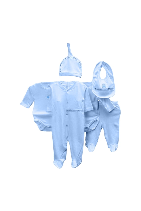 Layette Gift Set for Baby Boys Baby Layette Gift Set Baby Clothes Layette Set For 0-3 Months, 6-Piece for 0-9 Months,Light Blue