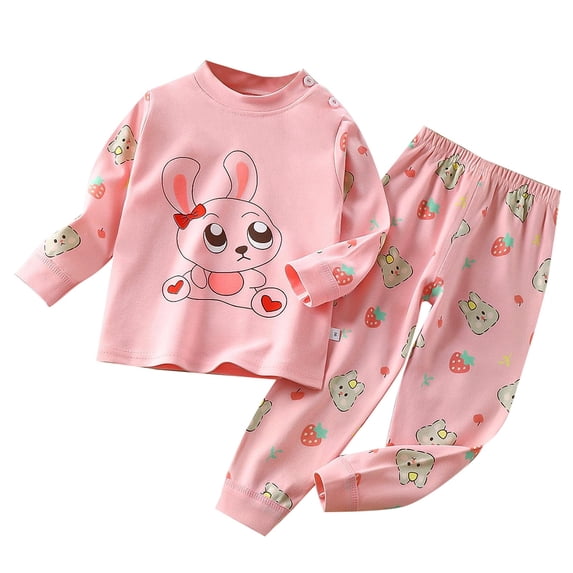 Povozer Pajamas for Kids Baby Pajama Set with Organic Cotton Snug fit Pjs for Girls Boys Toddler Kids Supersoft & Stretchy Sleeper Sleepwear for 12-18 Months,Pink