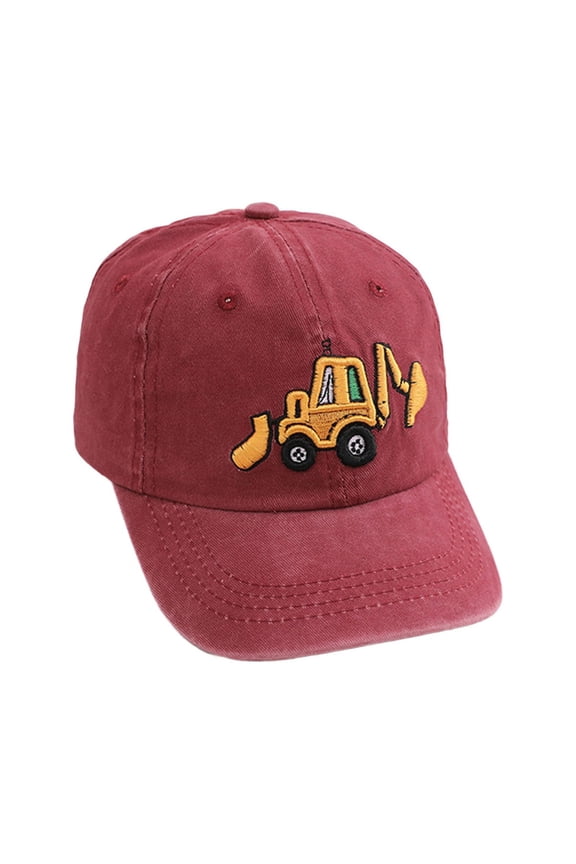 Personalized Toddler Baseball Cap,Unisex Baseball Cap for Kid, Adjustable Boys Girls Trucker Caps(Red,One Size)