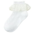 thumbnail image 1 of Povozer Ruffle Socks for Girls Kids Toddler Turn Cuff Dress Socks(Yellow,1-3Y), 1 of 2