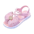 thumbnail image 1 of Povozer Sandals for Girls Toddler Summer Shoes Unisex Slides for Girls Boys Comfortable Slippers Slides Non-Slip Shower Shoes House Fashion Thick for Indoor for 13.5,Pink, 1 of 7