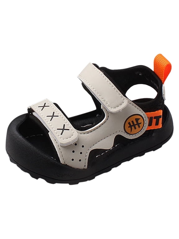Sandals for Girls Old Boys' Baotou Sandals Walking Shoes Soft Sole Baby Sandals Female Kindergarten (White, 6 )