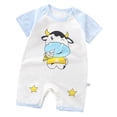 thumbnail image 1 of Povozer Short Sleeve Bodysuit Infant Rompers,Baby Suits All Hayi Infant Toddler Crawling Clothes Newborn Baby Bags Baby Clothes,Size 0-6 Months,Light Blue, 1 of 4
