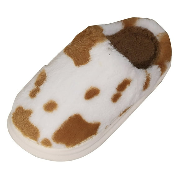 Povozer Slippers for Women Indoor and Outdoor with Fuzzy Lining Memory Foam(Brown,6)