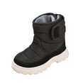 thumbnail image 1 of Povozer Snow Boots for Boys & Girls Warm Waterproof Slip Resistant Winter Shoes(Black,18-24 Months), 1 of 5