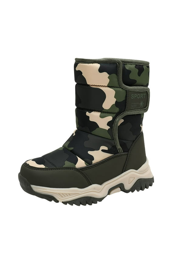 Snow Boots for Boys Girls Warm Waterproof Slip Resistant Winter Shoes (Camouflage,11)