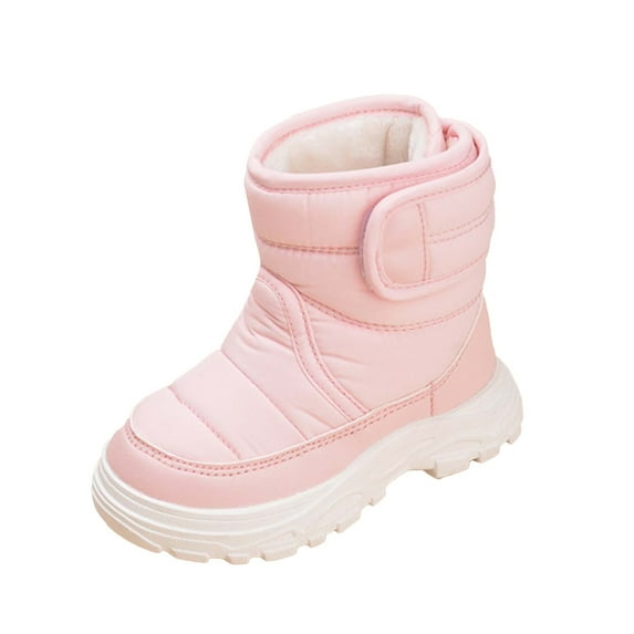 Povozer Snow Boots for Boys & Girls Warm Waterproof Slip Resistant Winter Shoes(Pink,3-3.5 Years)