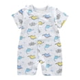 thumbnail image 1 of Povozer Summer Jumpsuit Short Sleeve Bodysuit Boys Clothes Baby Girls Boys Romper Jumpsuit Stitch Graphic Infant Bodysuits Gifts Outfit,Size 6-12 Months,Sky Blue, 1 of 4