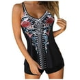 thumbnail image 1 of Povozer Tankini Swimsuits for Women Loose Fit Floral Printed Modest 2 Piece Bathing Suits(Red,M), 1 of 5