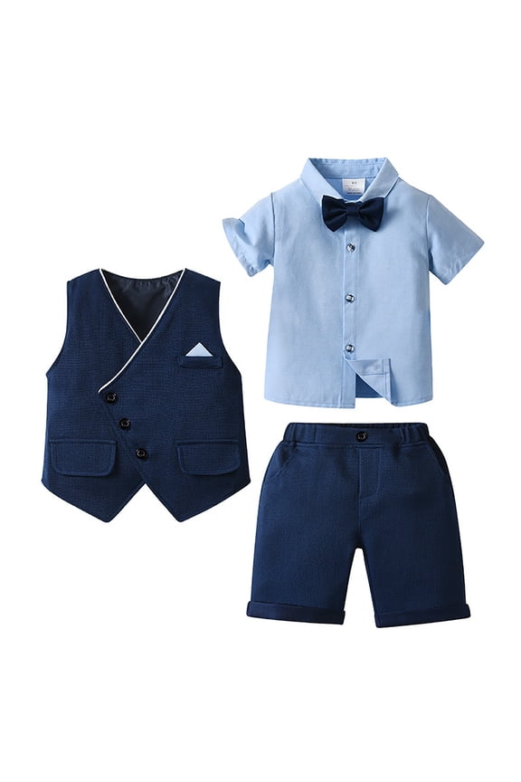 Toddler Baby Boy Clothes Summer Outfits Toddler Boy Clothes Outfits 2 Pieces Summer Clothes Letter Print Color Block T-Shirt and Shorts Clothing Set for 5-6 Years,Blue