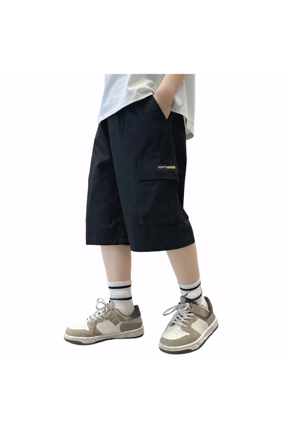 Toddler Baby Boy Girl Shorts Boys Clothes Toddler Boy Organic Harem Shorts With Kanga Pocket,Size 5-6 Years,Black