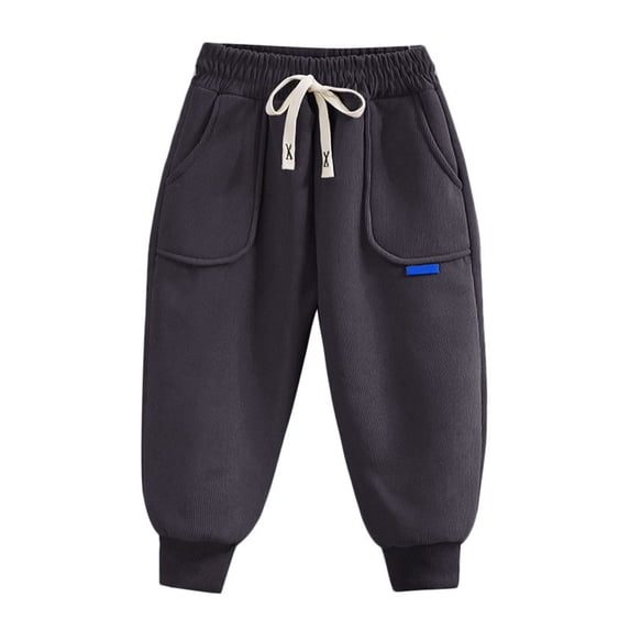 Povozer Toddler Baby Boy Sweatpants Solid Pants and Casual Joggers(Gray,7-9 Years)