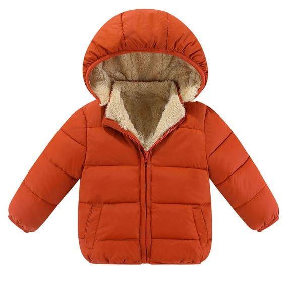 Povozer Toddler Baby Boys Girls Hooded Puffer Jacket Kids Thicken Warm Winter Coat Outerwear(Khaki,12-18 Months)