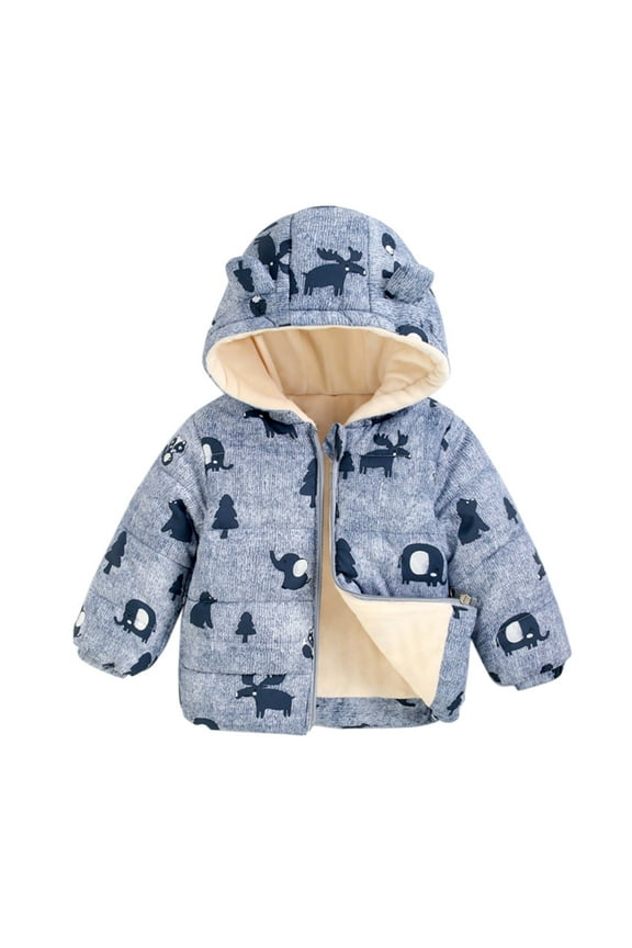 Toddler Baby Boys Girls' Lightweight Water-Resistant Packable Hooded Puffer Jacket(Navy,9-12 Months)