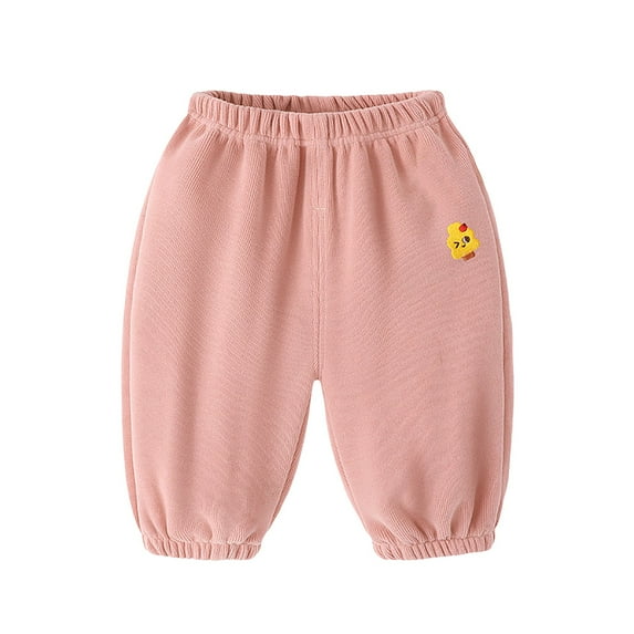 Povozer Toddler Baby Boys Girls Sweatpants Elastic Waist Bottom Pants Newborn(Pink,6-12M)