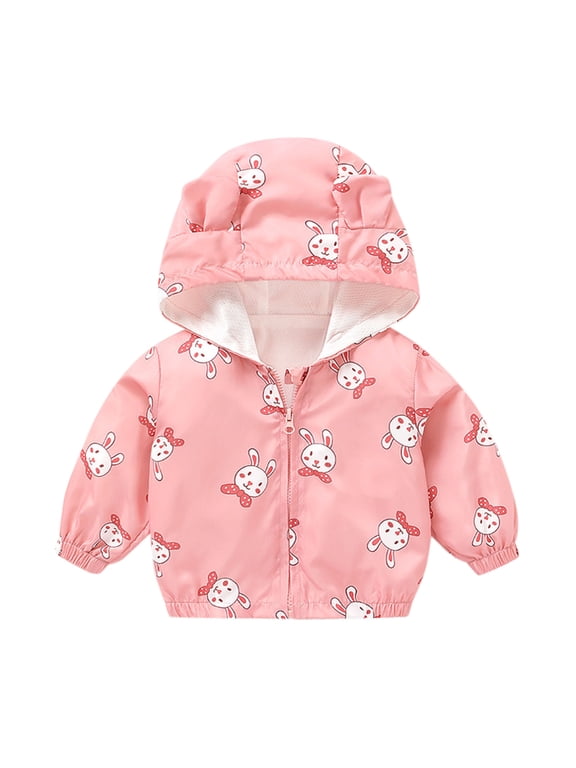 Toddler Baby Boys Windbreaker Dinosaur Print Hooded Jacket Zipper Lightweight Rain Jacket Spring&Fall Jacket(Pink,3-4 Years)