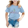 thumbnail image 1 of Povozer Toddler Baby Girl Back to School T-Shirt Outfit Kindergarten First Grade Short Sleeve T-Shirt First Day of Kindergarten Tops(Light Blue,4-5 Years), 1 of 1