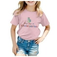 thumbnail image 1 of Povozer Toddler Baby Girl Back to School T-Shirt Outfit Kindergarten First Grade Short Sleeve T-Shirt First Day of Kindergarten Tops(Light Pink,6-7 Years), 1 of 4