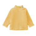 thumbnail image 1 of Povozer Toddler Baby Girl Basic Solid Color Turtleneck T Shirt Top Long Sleeve(Yellow,18-24M), 1 of 3